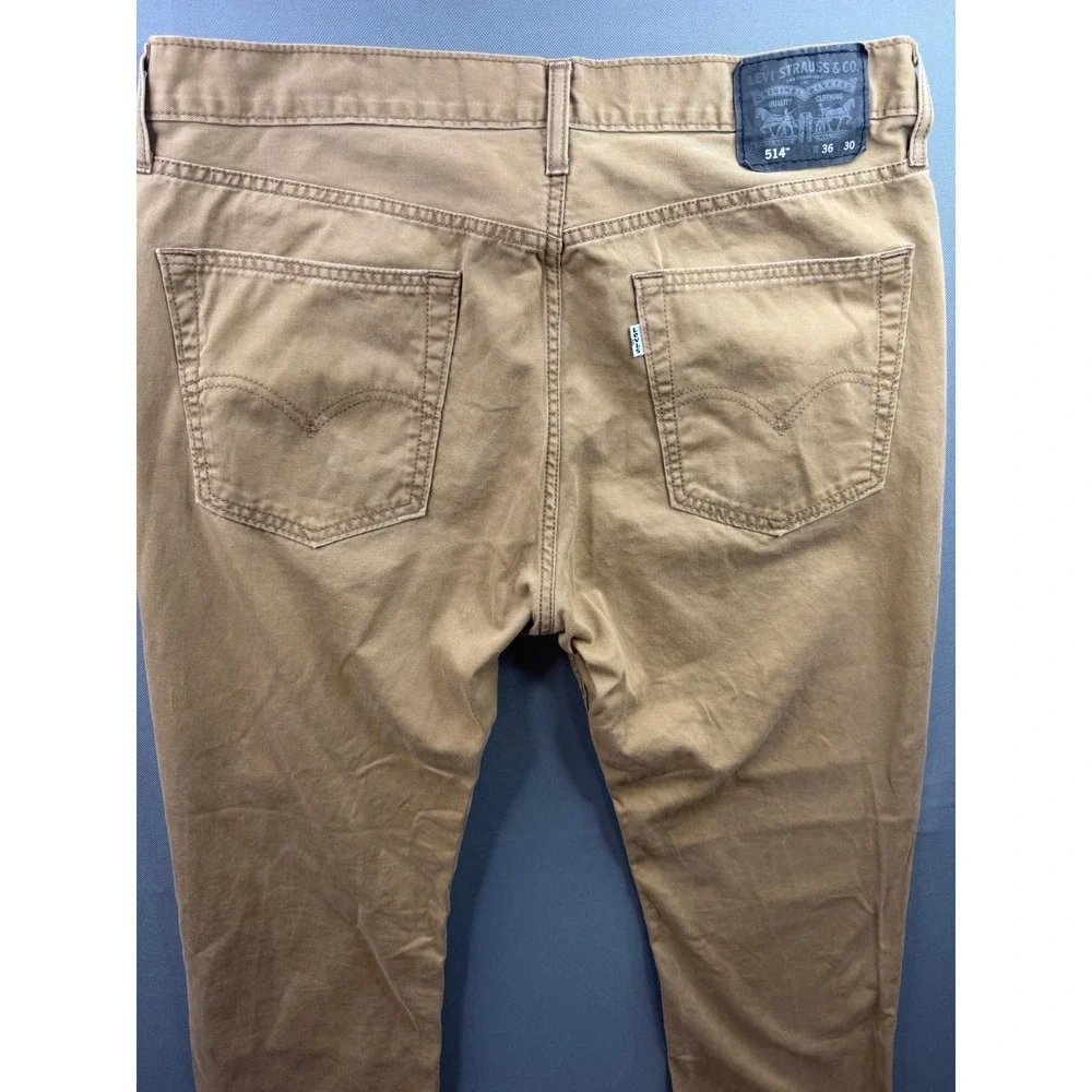 Levi's 514 Straight Fit Pants Mens Tan Khaki‎ WaterLess 34x29